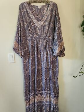 Cost Plus World Market Lavender Paisley Maxi Dress